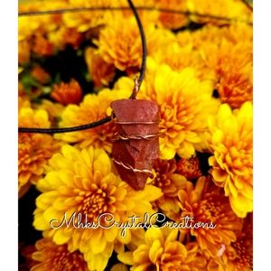 SOLD! Raw + rough cut red jasper necklace